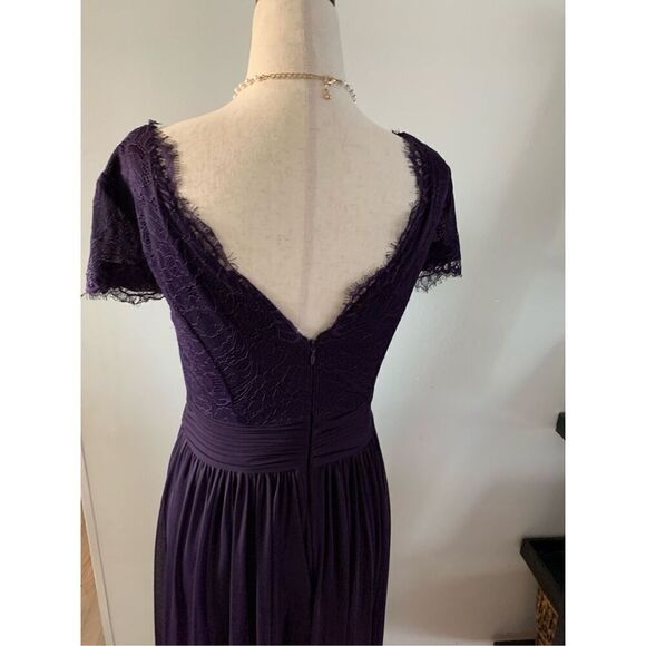 Adrianna Papell long maxi dress fancy size 2 purple bridesmaid made of honor - Picture 3 of 7